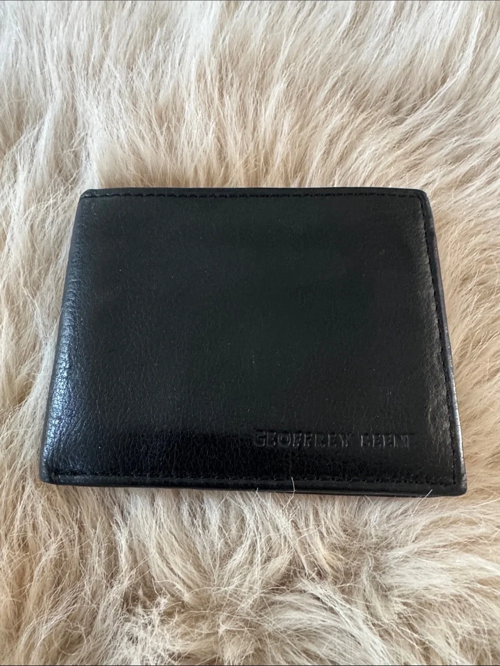 Geoffrey Beene Black Leather Bi-Fold Card Holder